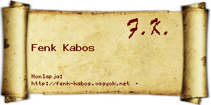 Fenk Kabos névjegykártya