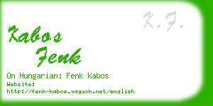 kabos fenk business card